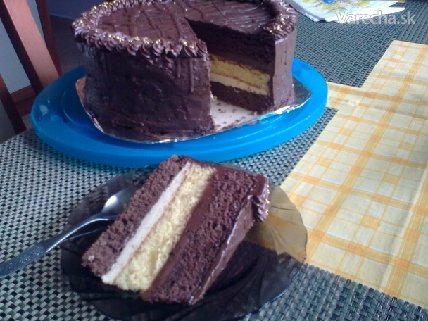 Čokoládovo-vanilková torta (fotorecept) recept
