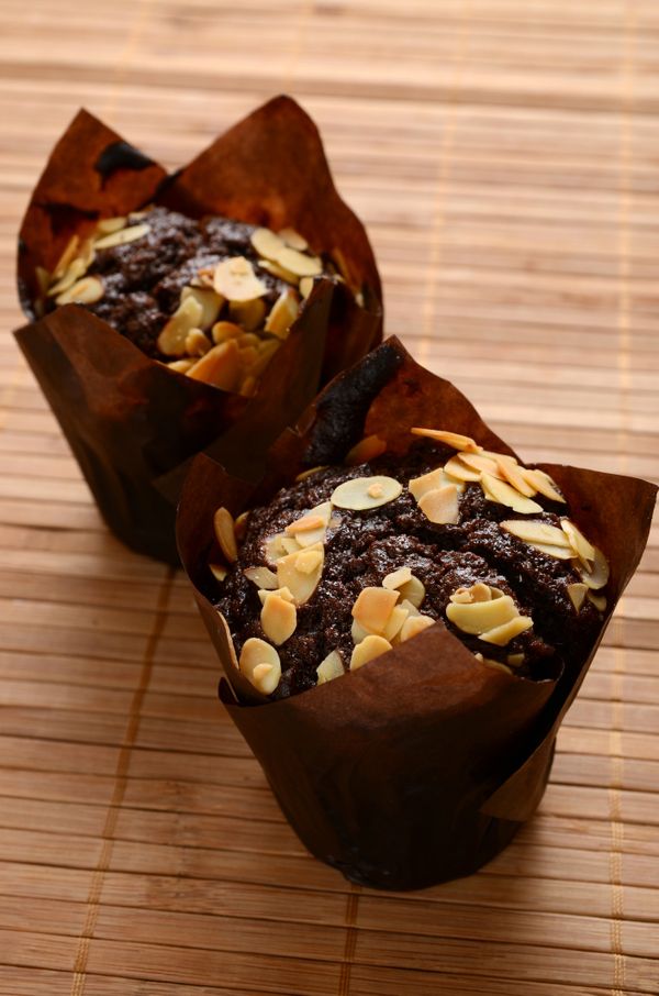 Čokoládové muffiny s mandľami