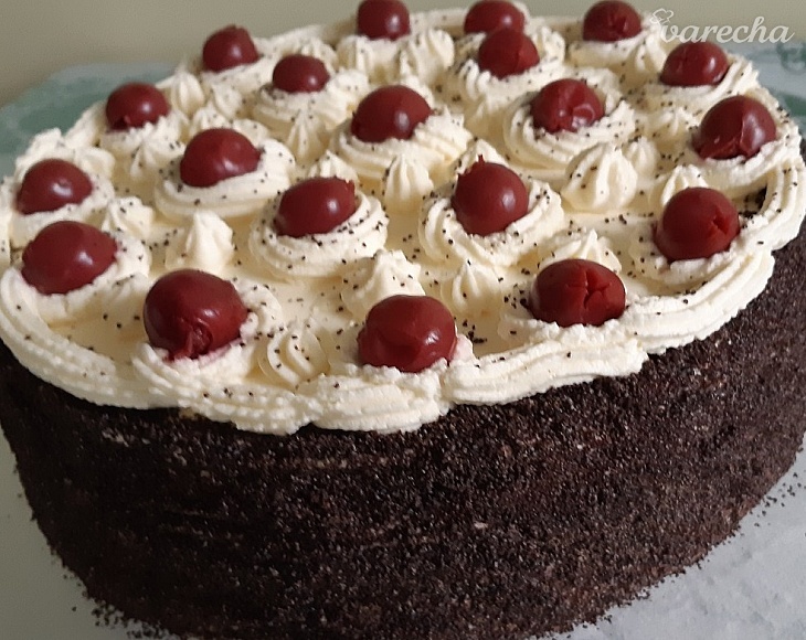 Makovo-višňová torta s mascarpone a bielou čokoládou (fotorecept ...