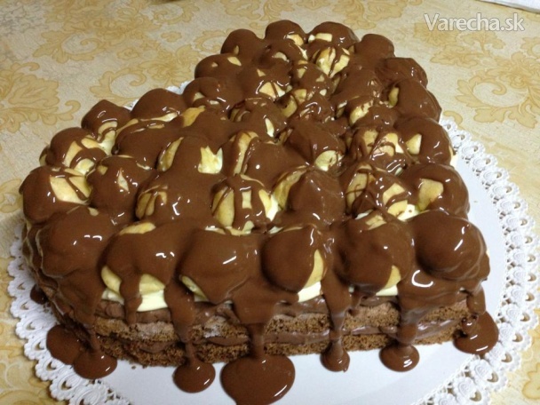 Čokoládová torta s profiteroles (fotorecept) recept