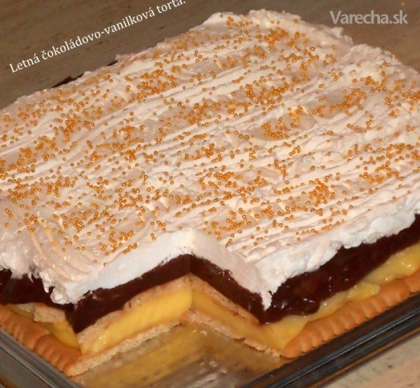 Letná čokoládovo-vanilková torta (fotorecept) recept