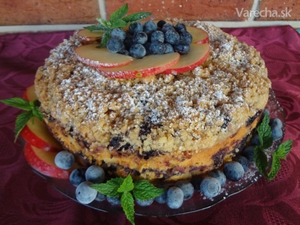 Jablkovo-čučoriedkový koláč (fotorecept) recept